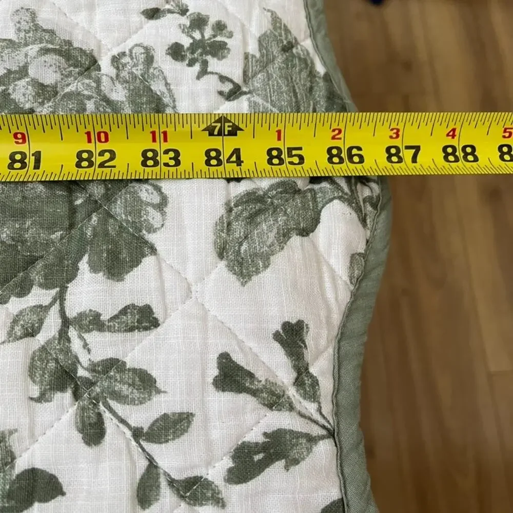 The Farmhouse Rachel Ashwell Sage Floral Full Queen Quilt Shabby Chic Cotton
